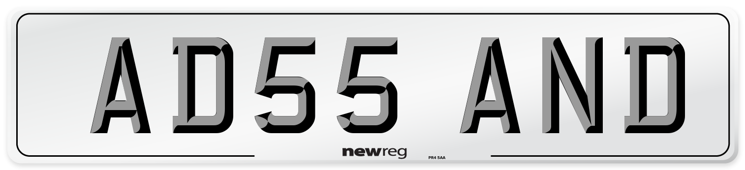 AD55 AND Number Plate from New Reg